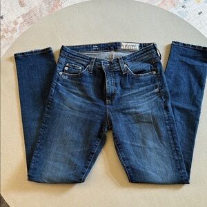 Ag Adriano Goldschmied Dark Blue Cigarette Leg  Jeans